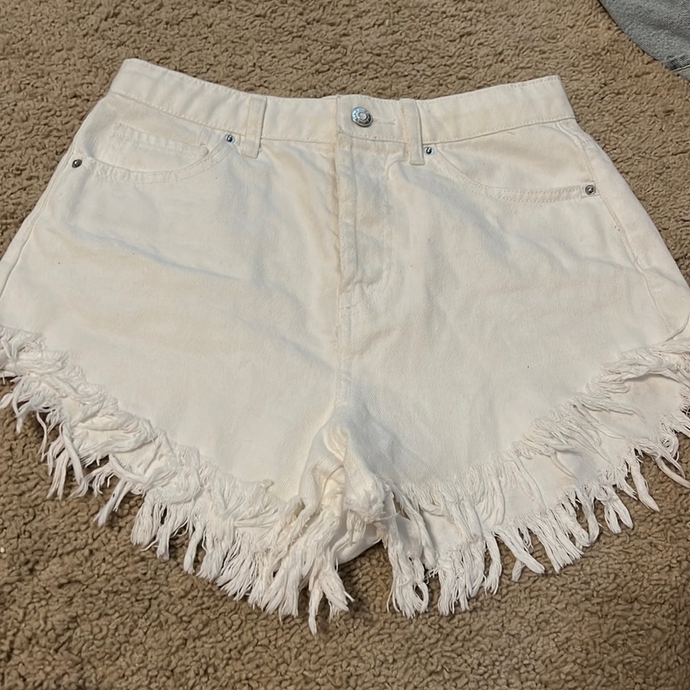 Womens white jeans shorts